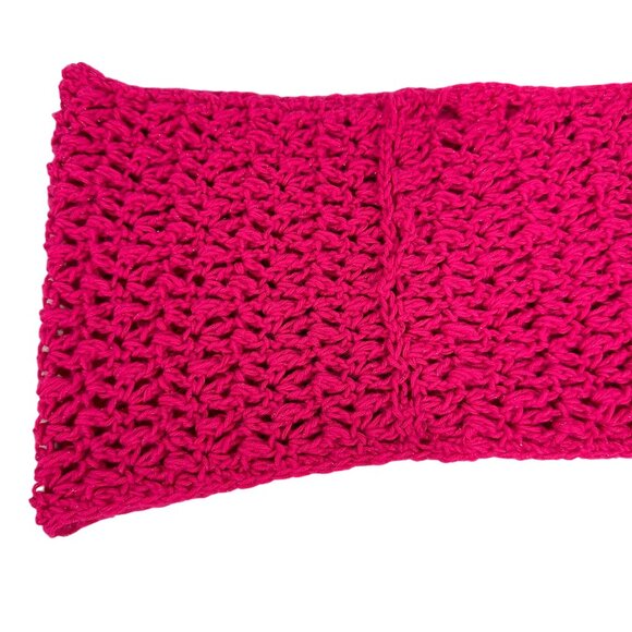 Women's Pink Crocheted Infinity Scarf One Size - Picture 3 of 4